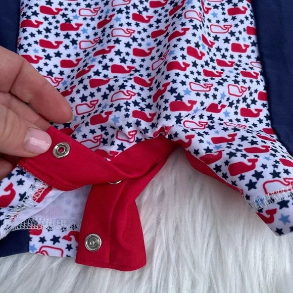 Vineyard Vines Kids Swim One Piece - White, Red, Navy - 18 months - Picture 6 of 10